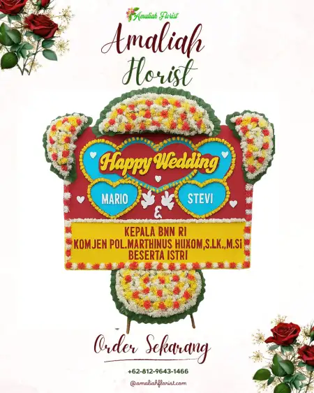 Papan Bunga Pernikahan Baderan